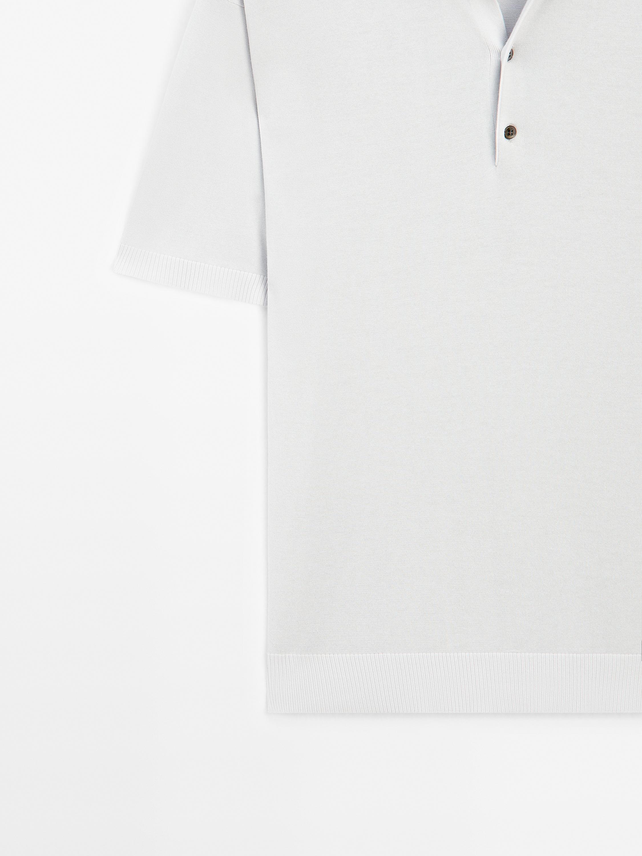 Short sleeve knit polo shirt